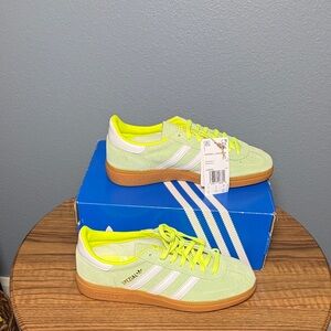 adidas Spezial Low-Top Sneakers in Neon Yellow and White